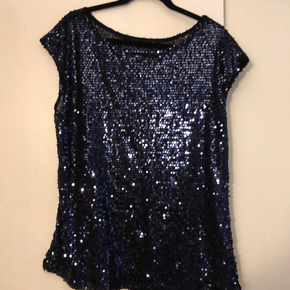 Blue Sequin Top
